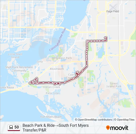 50 Bus Line Map