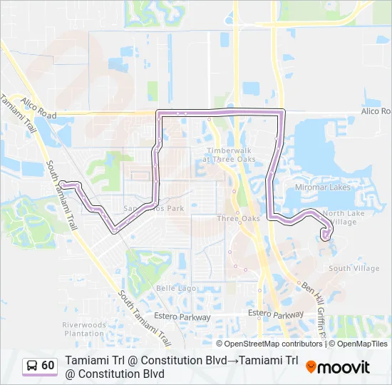 60 Bus Line Map