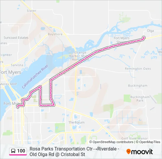 100 Bus Line Map
