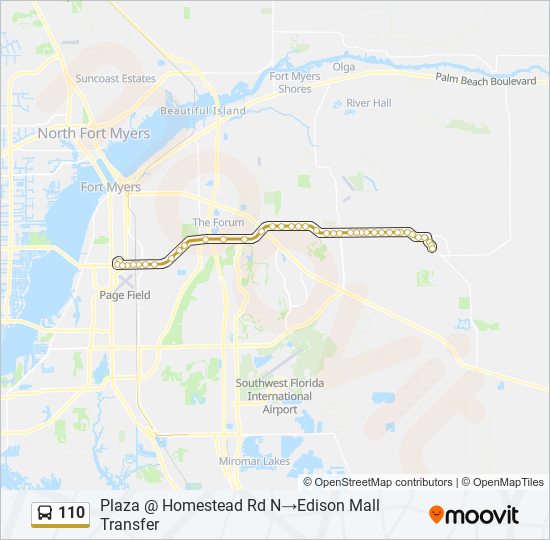 Mapa de 110 de autobús