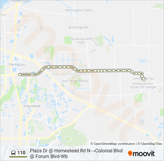 110 bus Line Map