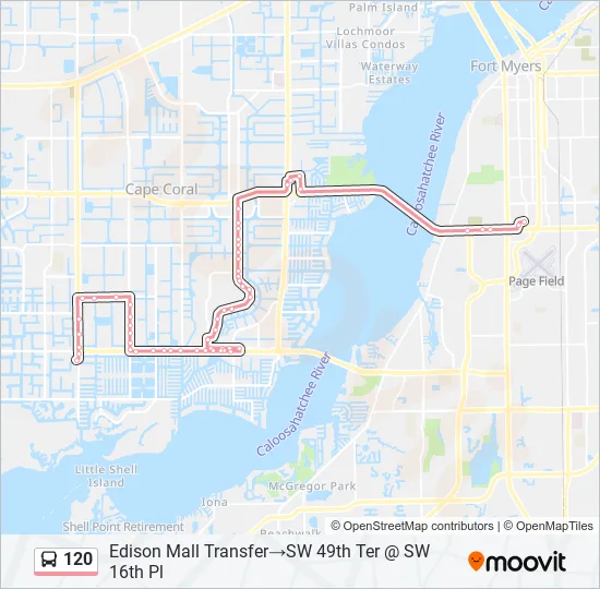Map Of Edison Mall 120 Route: Schedules, Stops & Maps - Edison Mall Transfer‎→Sw 49Th Ter @ Sw  16Th Pl (Updated)