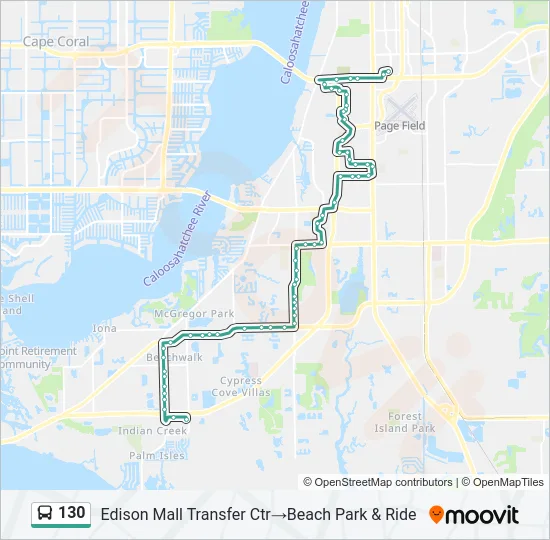 130 Bus Line Map