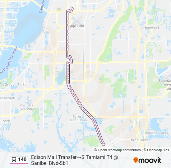 140 Bus Line Map