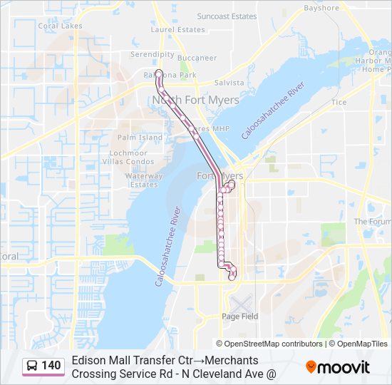 140 bus Line Map