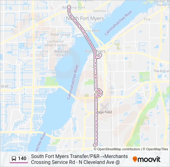 140 Bus Line Map