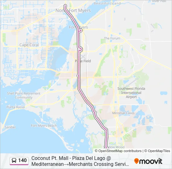 140 Bus Line Map