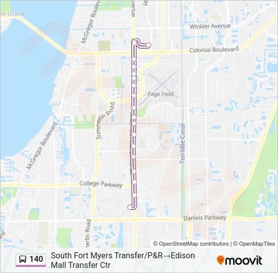 140 Bus Line Map
