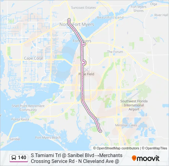 140 Bus Line Map