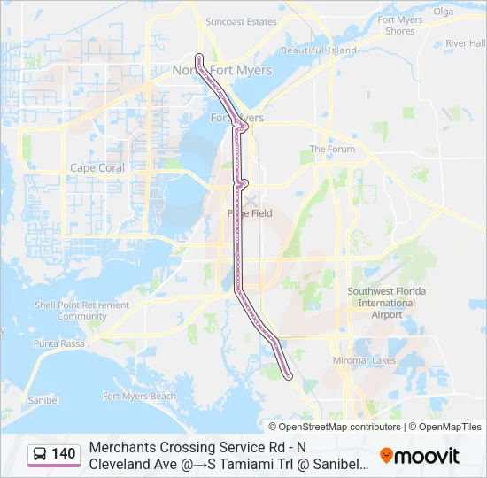 140 Bus Line Map