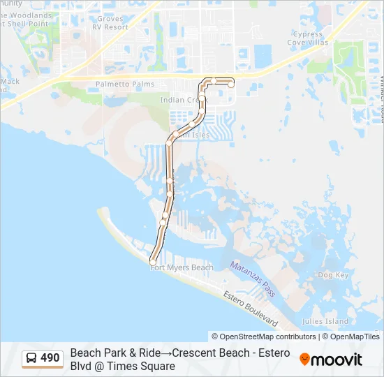 490 Bus Line Map