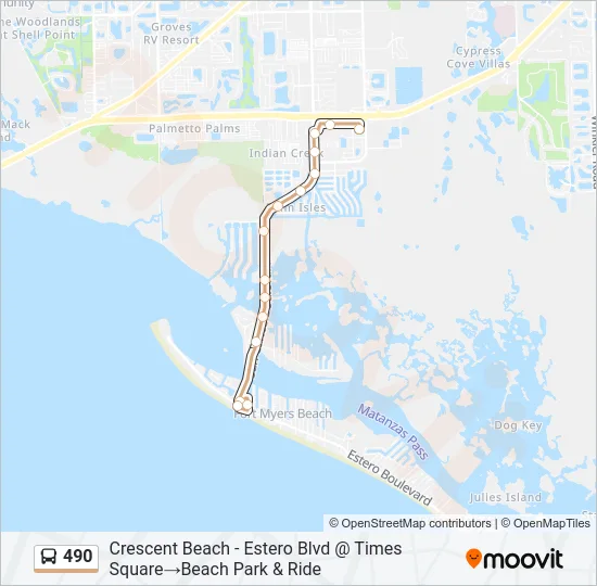 490 Bus Line Map