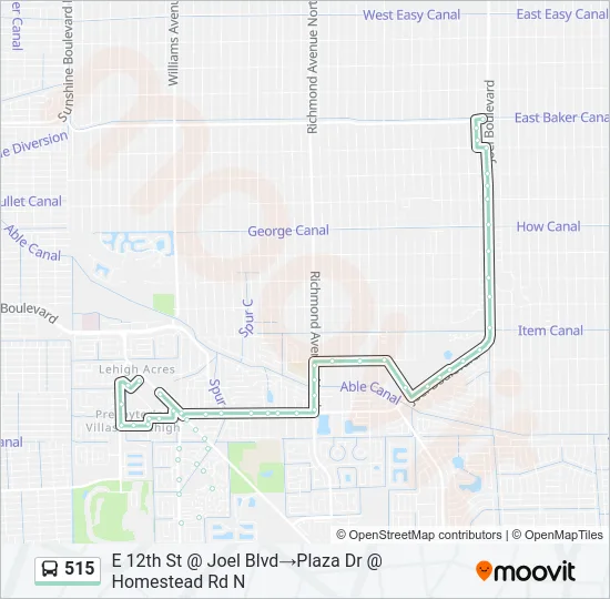 515 Bus Line Map
