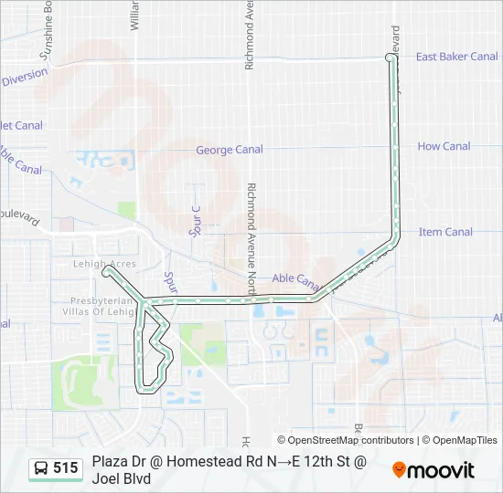 515 Bus Line Map