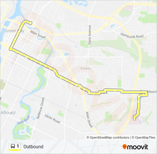 1 Bus Line Map