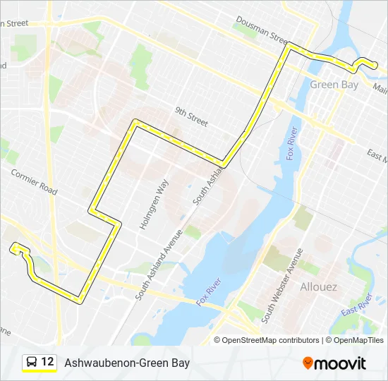 Mapa de 12 de autobús