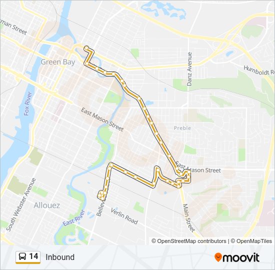 14 Bus Line Map