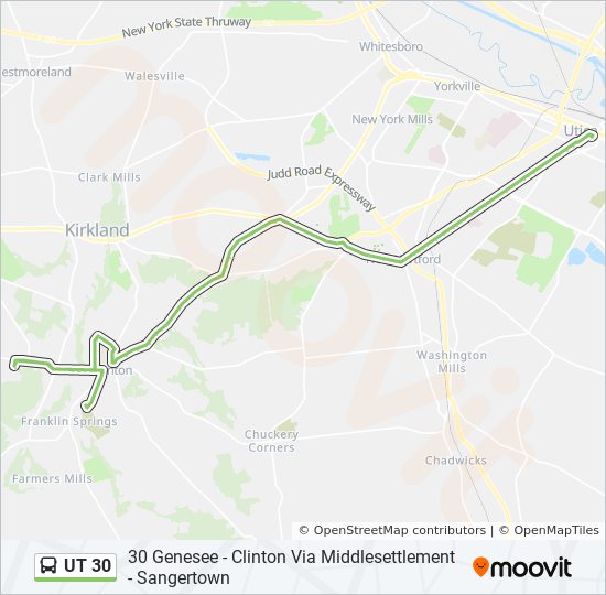 Directions To Utica New York Ut 30 Route: Schedules, Stops & Maps - 30 Genesee - Clinton Via  Middlesettlement - Sangertown (Updated)