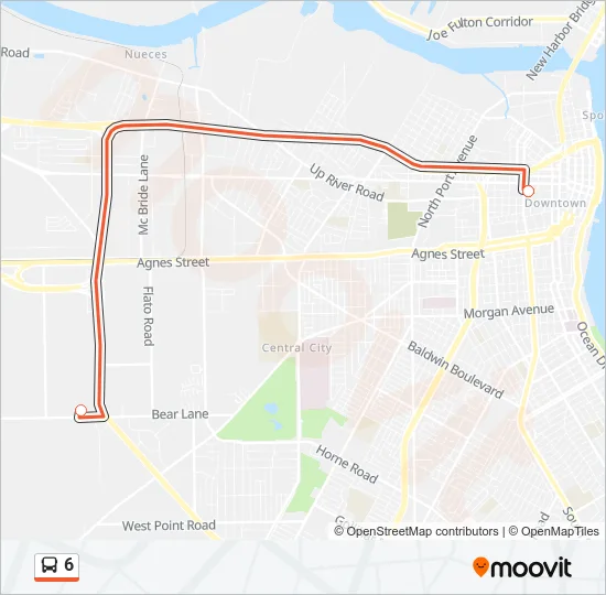 6 Bus Line Map