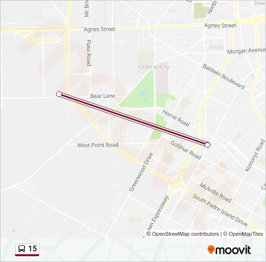 15 Bus Line Map