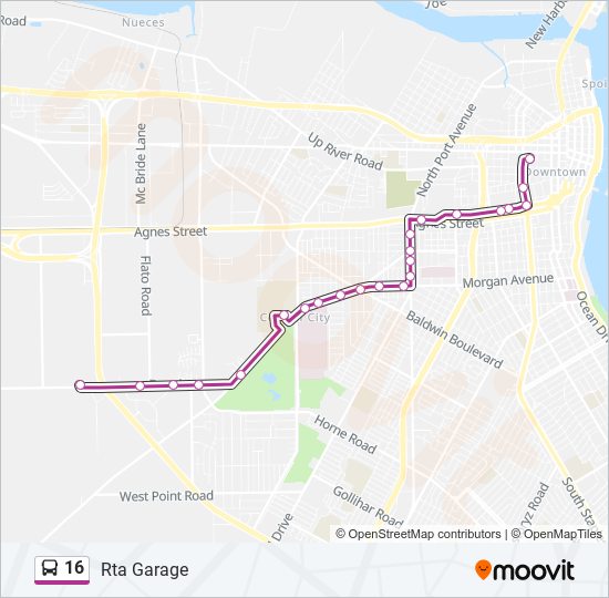 16 bus Line Map