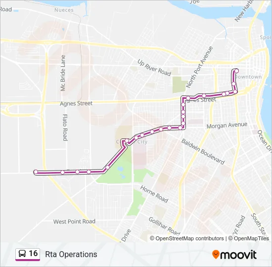 16 Bus Line Map
