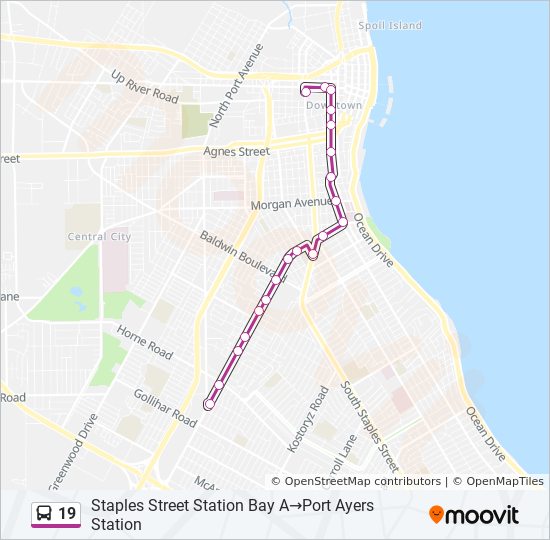 19 Route Schedules Stops Maps Staples Street Station Bay A Port Ayers Station