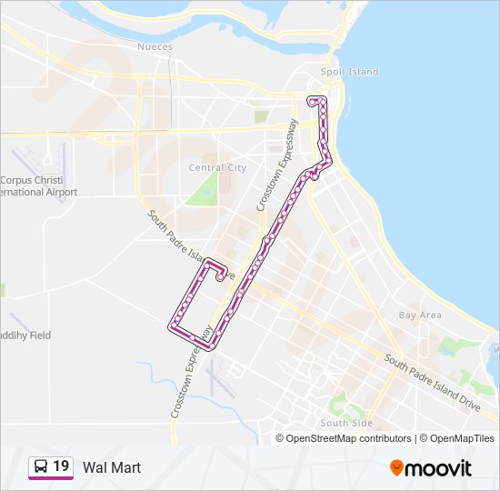 19 bus Line Map