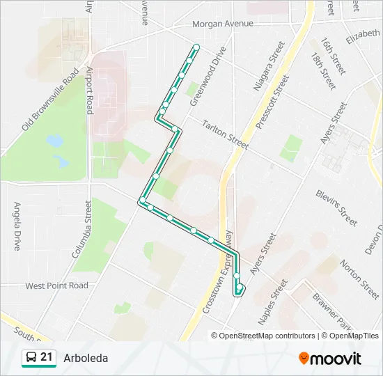 21 Bus Line Map