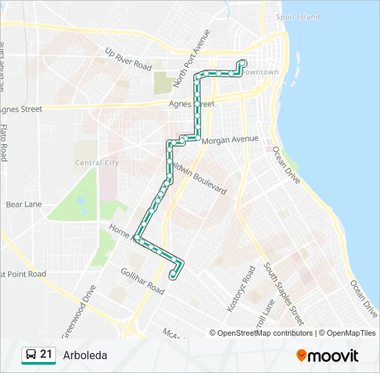 21 Bus Line Map