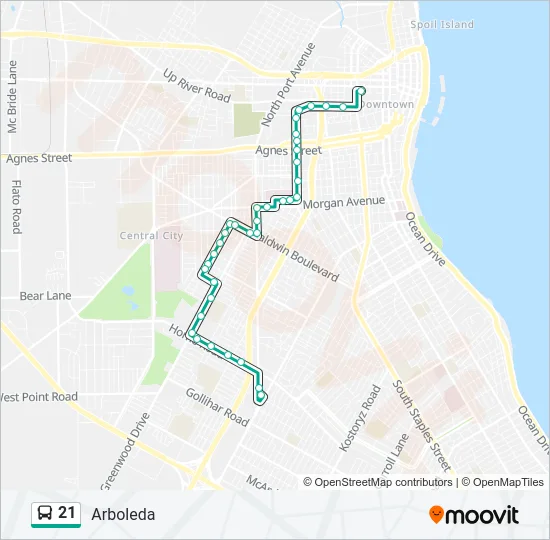 21 Bus Line Map