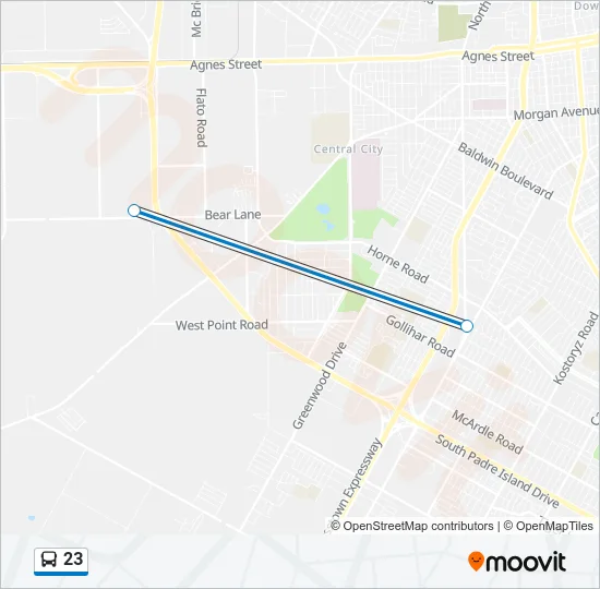 23 Bus Line Map