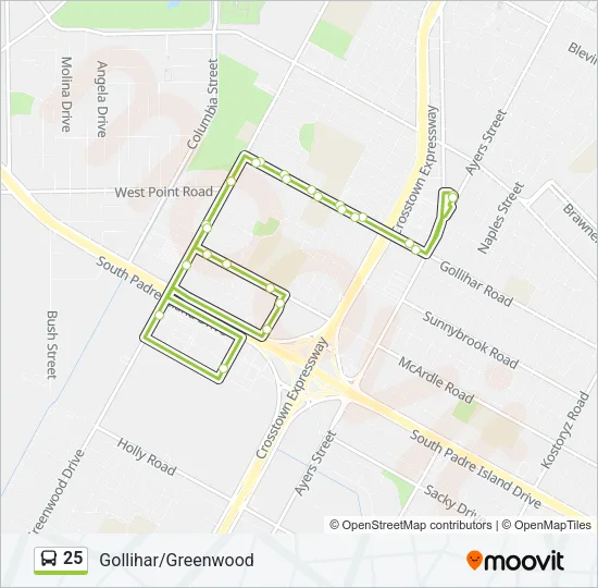 25 Bus Line Map