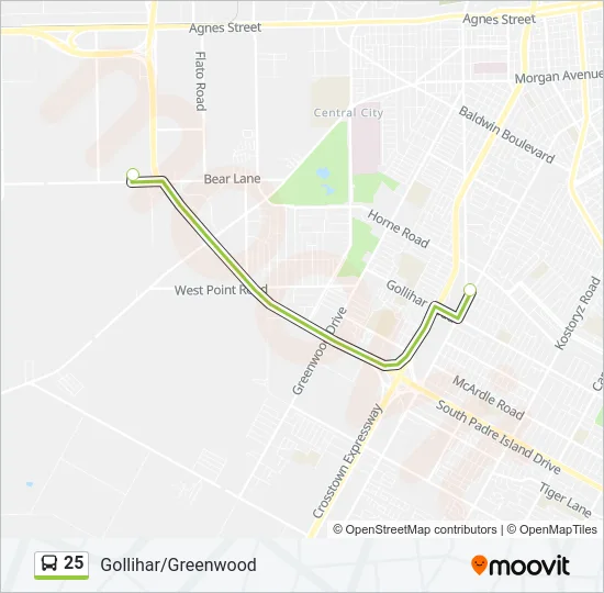 25 Bus Line Map