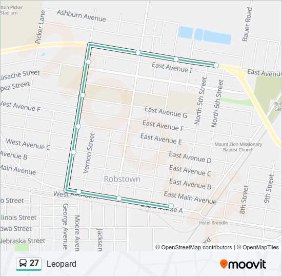 Mapa de 27 de autobús