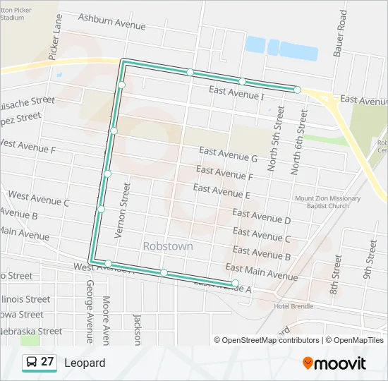 27 Bus Line Map