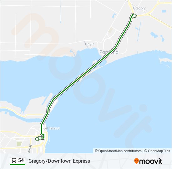 54 bus Line Map