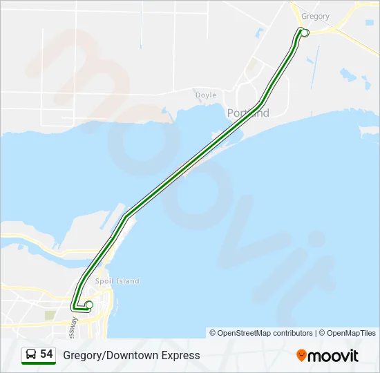 54 Bus Line Map