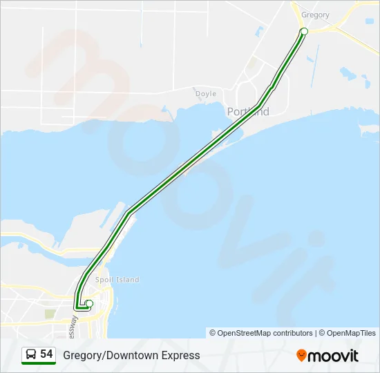 54 Bus Line Map