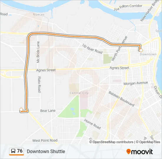 76 Bus Line Map