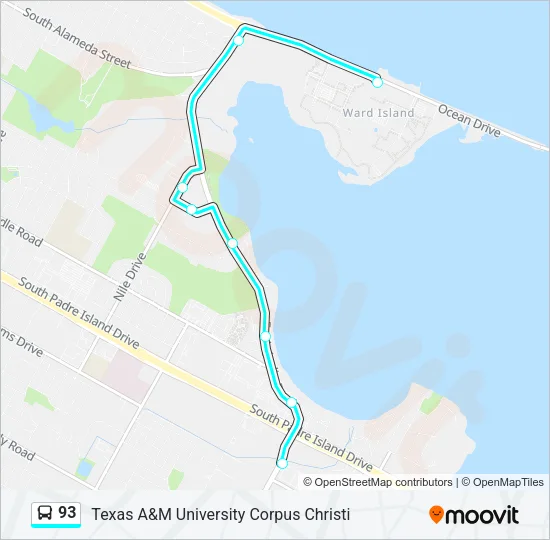 93 Bus Line Map