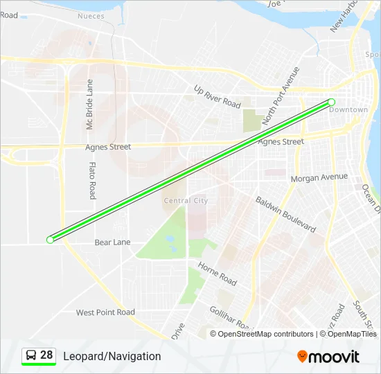 28 Bus Line Map