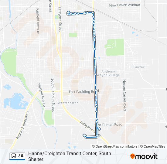 7A bus Line Map