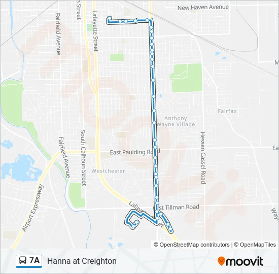 7A Bus Line Map