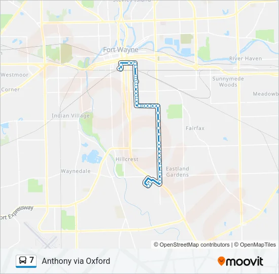 7 Bus Line Map