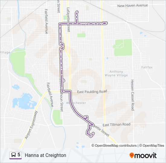 5 Bus Line Map