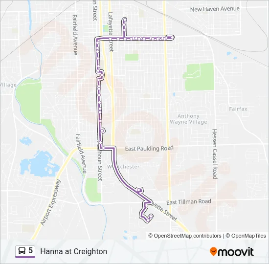 5 Bus Line Map
