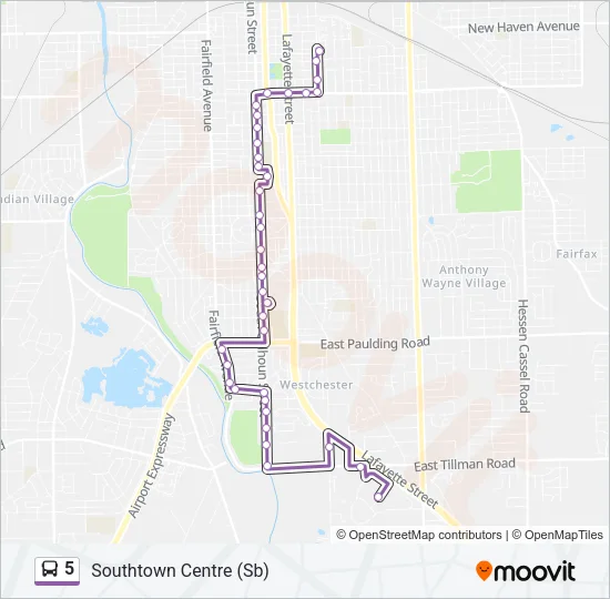 5 Bus Line Map