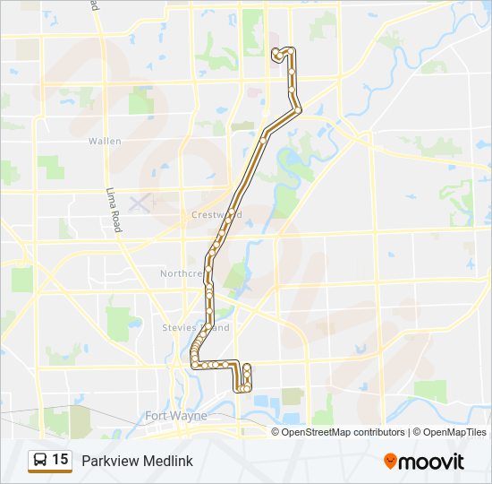 15 Bus Line Map