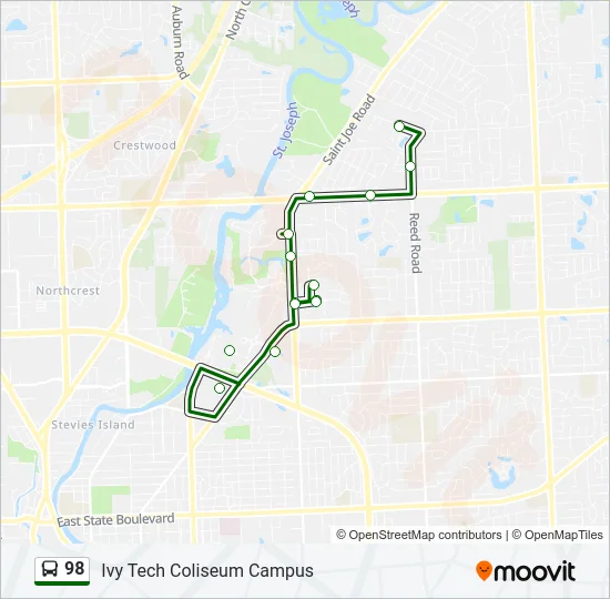 98 Bus Line Map